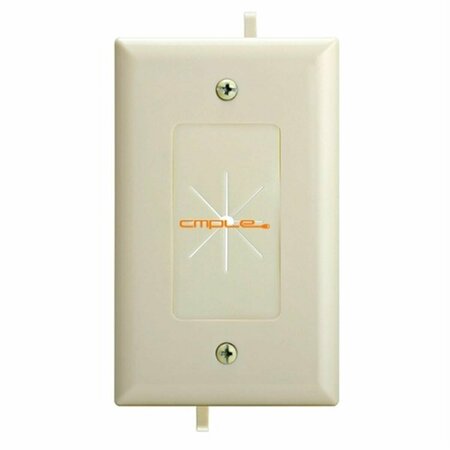 CMPLE Cable Plate with Flexible Opening- 1 Gang - Lite Almond 1232-N